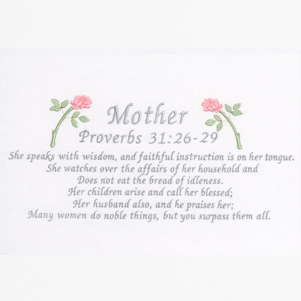 Mother Proverb Embroidery Design