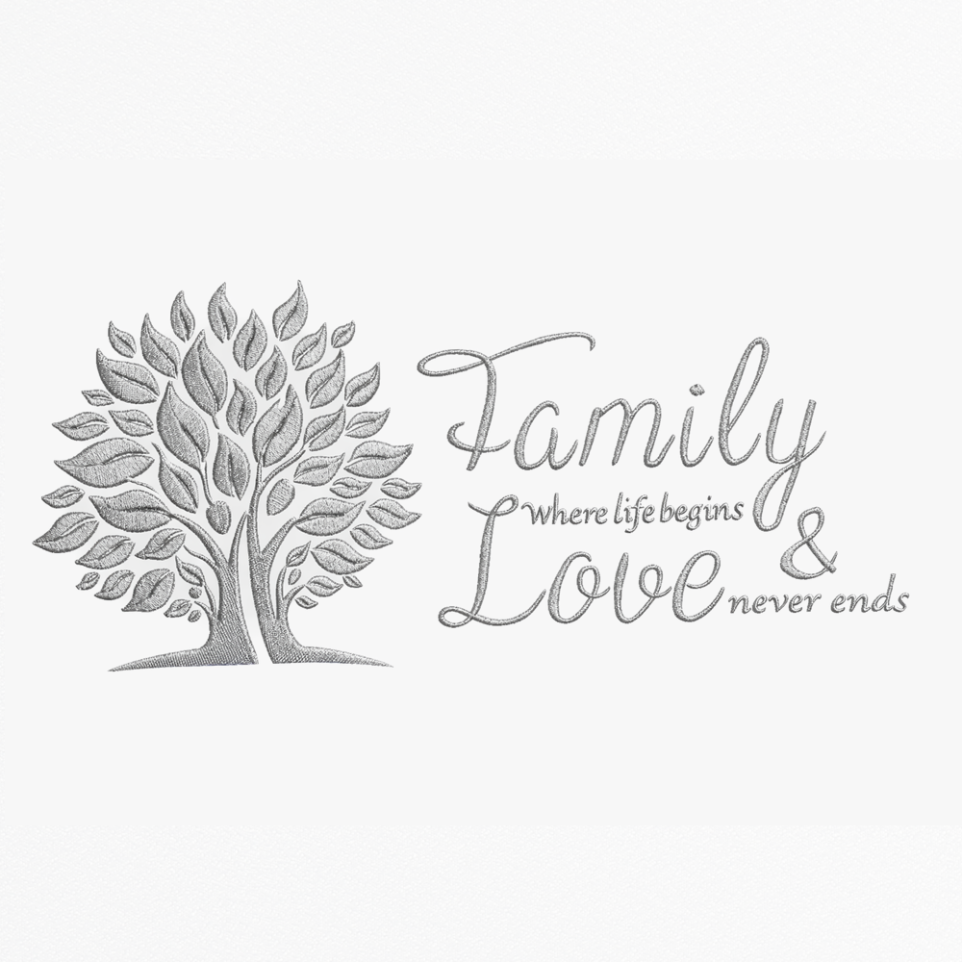 Family Love Embroidery Design