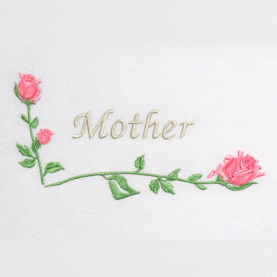 Mother's Rose Embroidery Design