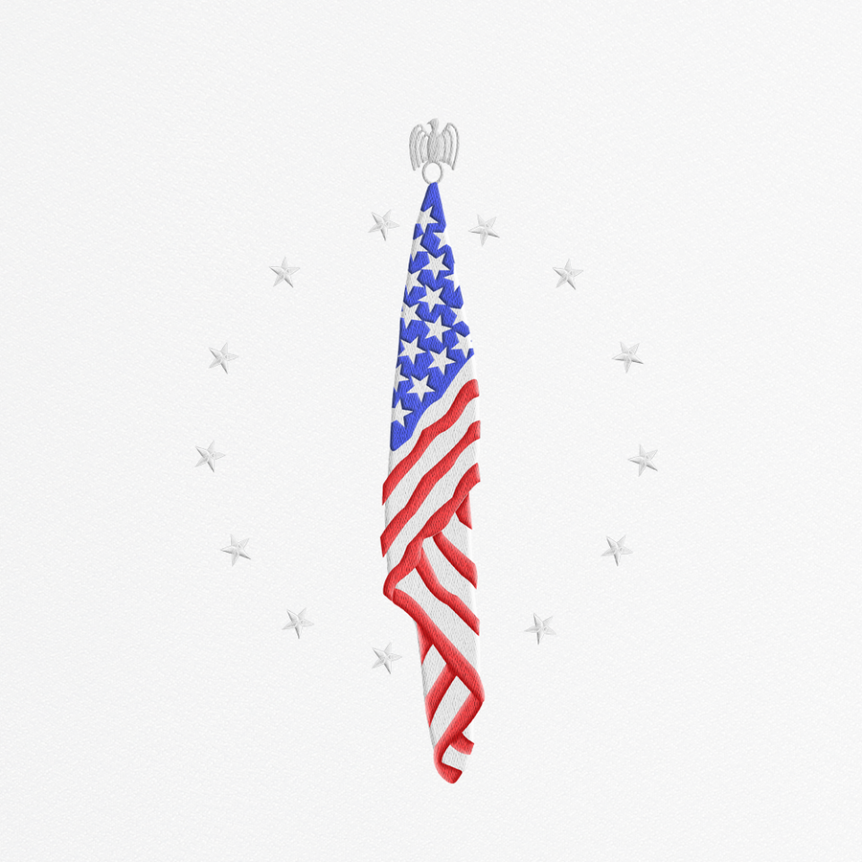 American Flag Embroidery Design