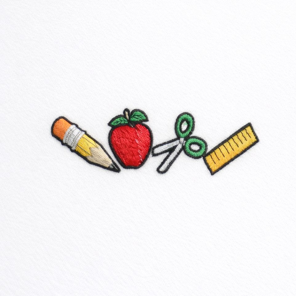 Teacher Supplies Embroidery Design