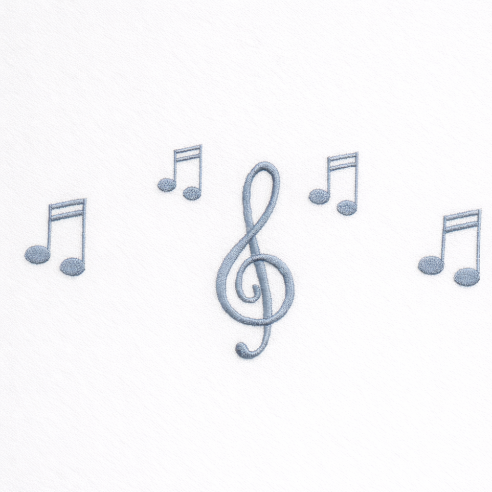 Staff & Notes Embroidery Design