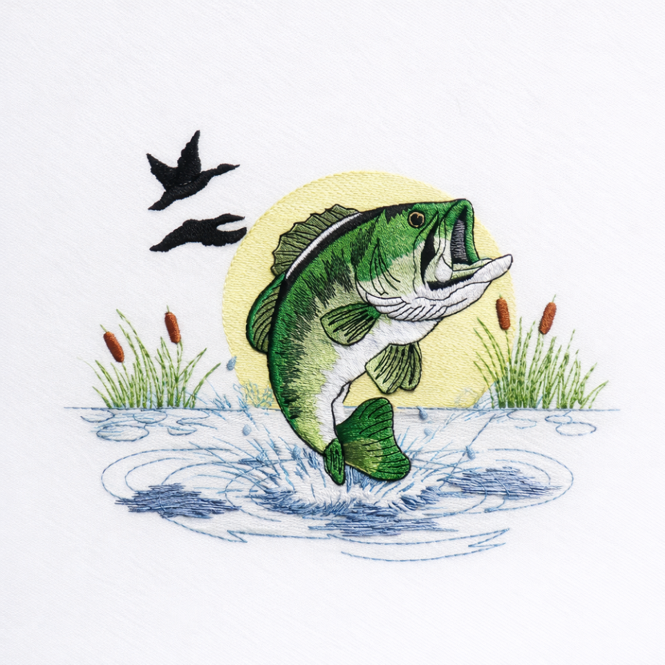 Bass Embroidery Design