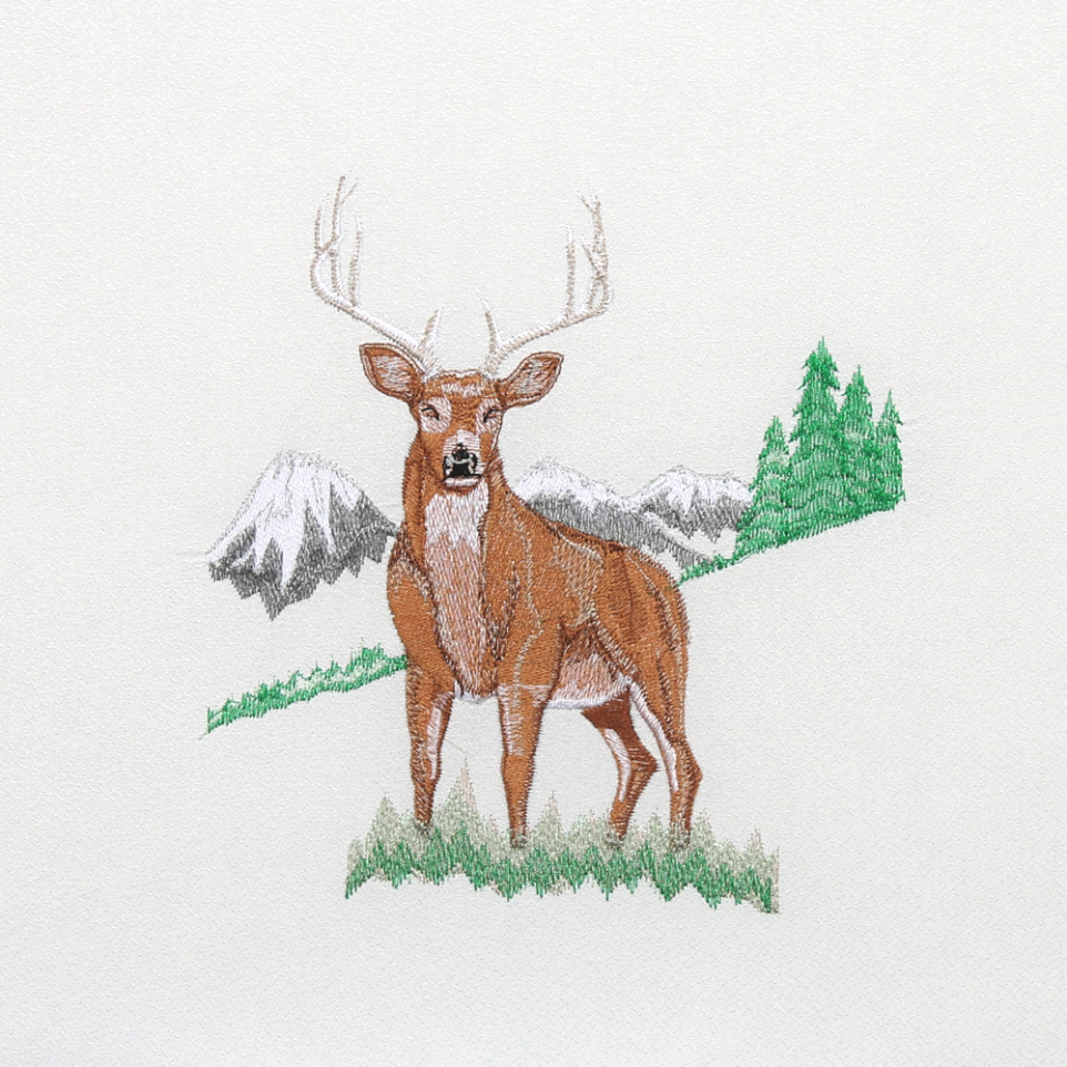 Standing Deer Embroidery Design