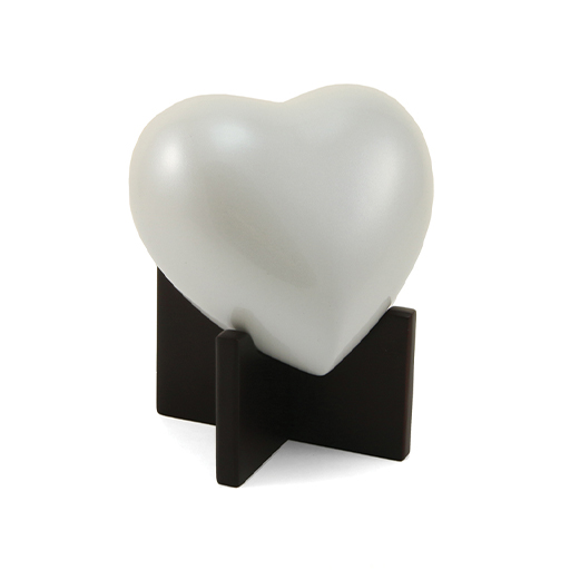 Arielle Heart Urn Pearl White