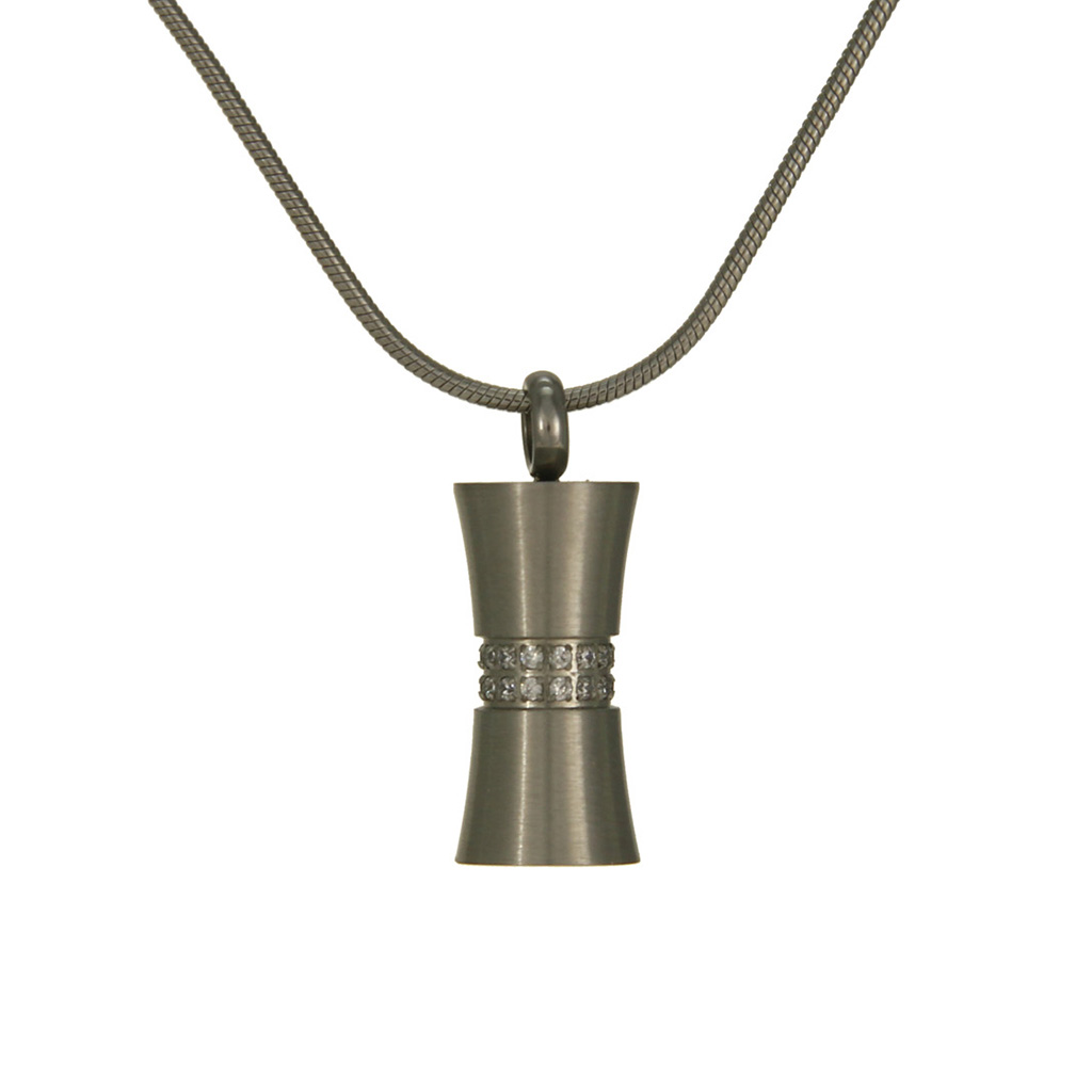 Hourglass Pewter Necklace