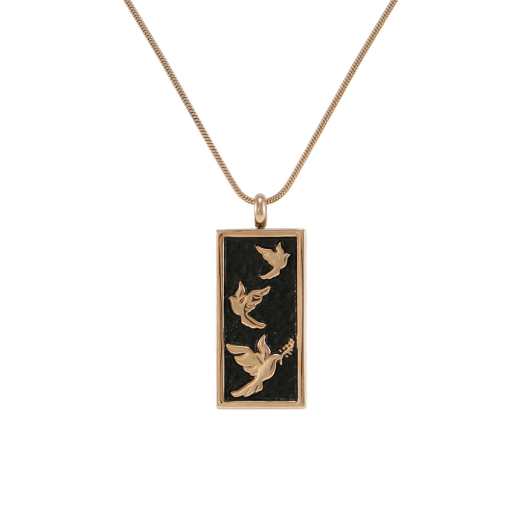 Embossed Doves Rose Necklace