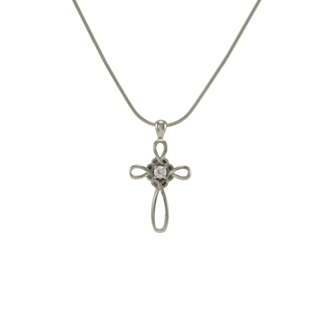 Infinity Cross Pewter Necklace