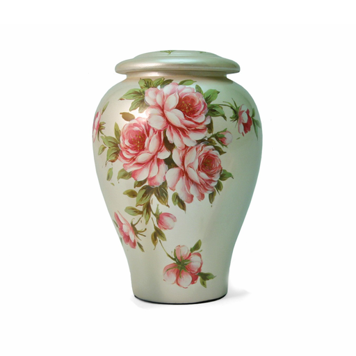 [URN-C456L] Floral Rose Bouquet Urn