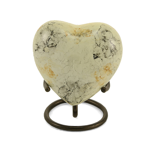 [URN-4500H] Glenwood White Marble Heart